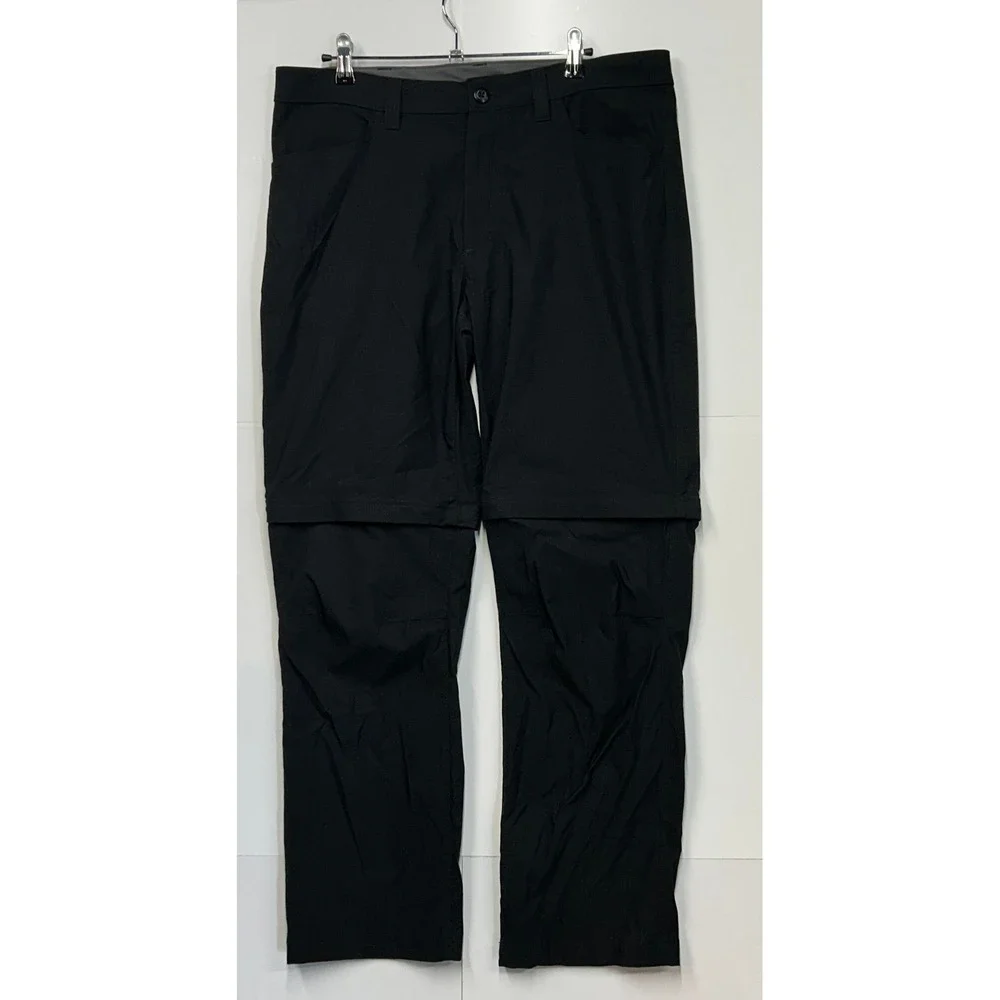 Eddie Bauer Mens Convertible Tech Pants Black 36x30 Hiking Outdoor 1537466